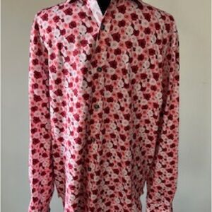 Society Of Threads Red Floral Men's Shirt slim fit perfect for Valentine’s Day